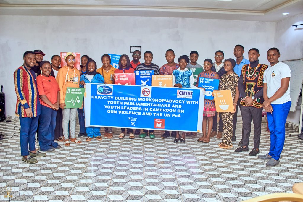 Advocacy Picture by Youth Parliamentarians against gun violence in Cameroon